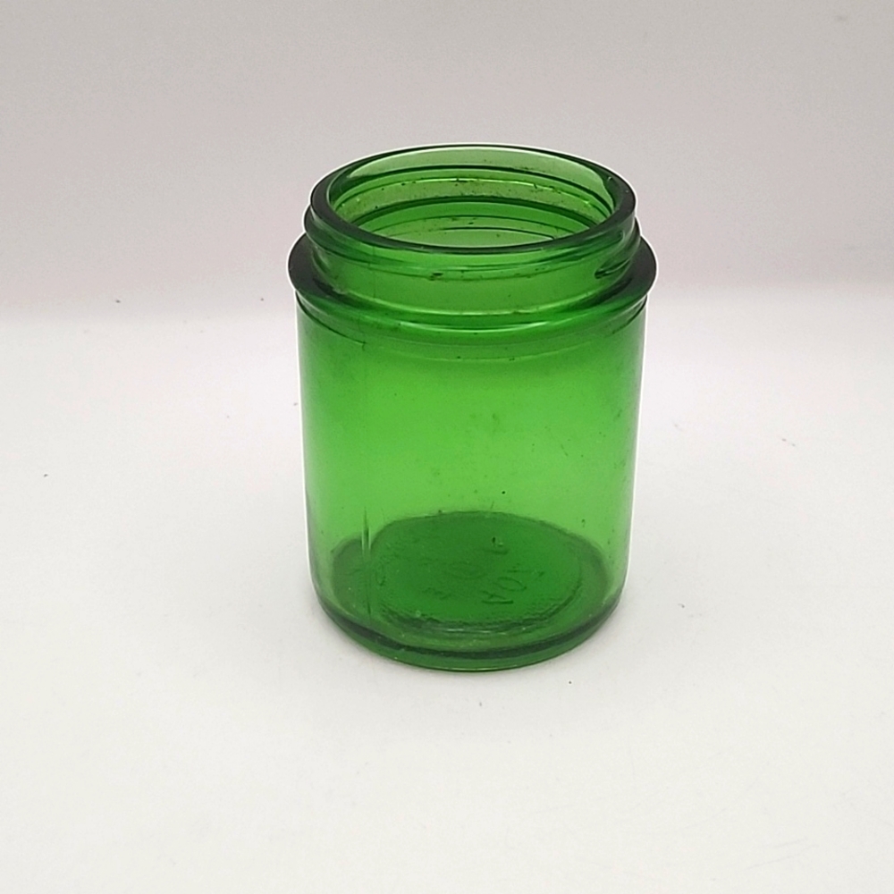 Vintage 4 oz Duraglass Green Jar 3"